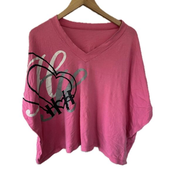 Hugs N Honis Hawaiian Designer Oversize V-Neck Dolman Sleeve Blouse One Size - Picture 1 of 6